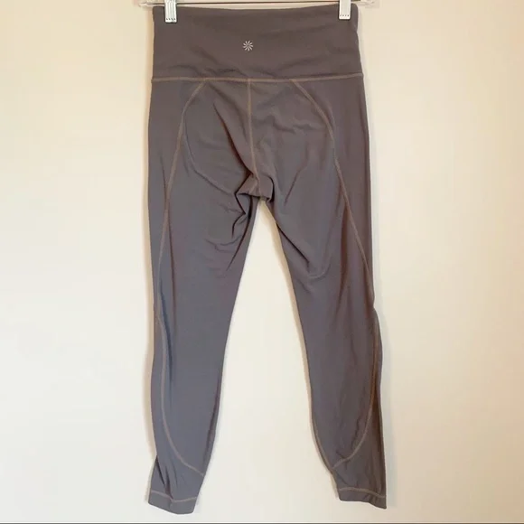 Athleta Salutation 7/8 Tight Powervita Flagstone Grey Legging Yoga Size XS - Picture 4 of 14